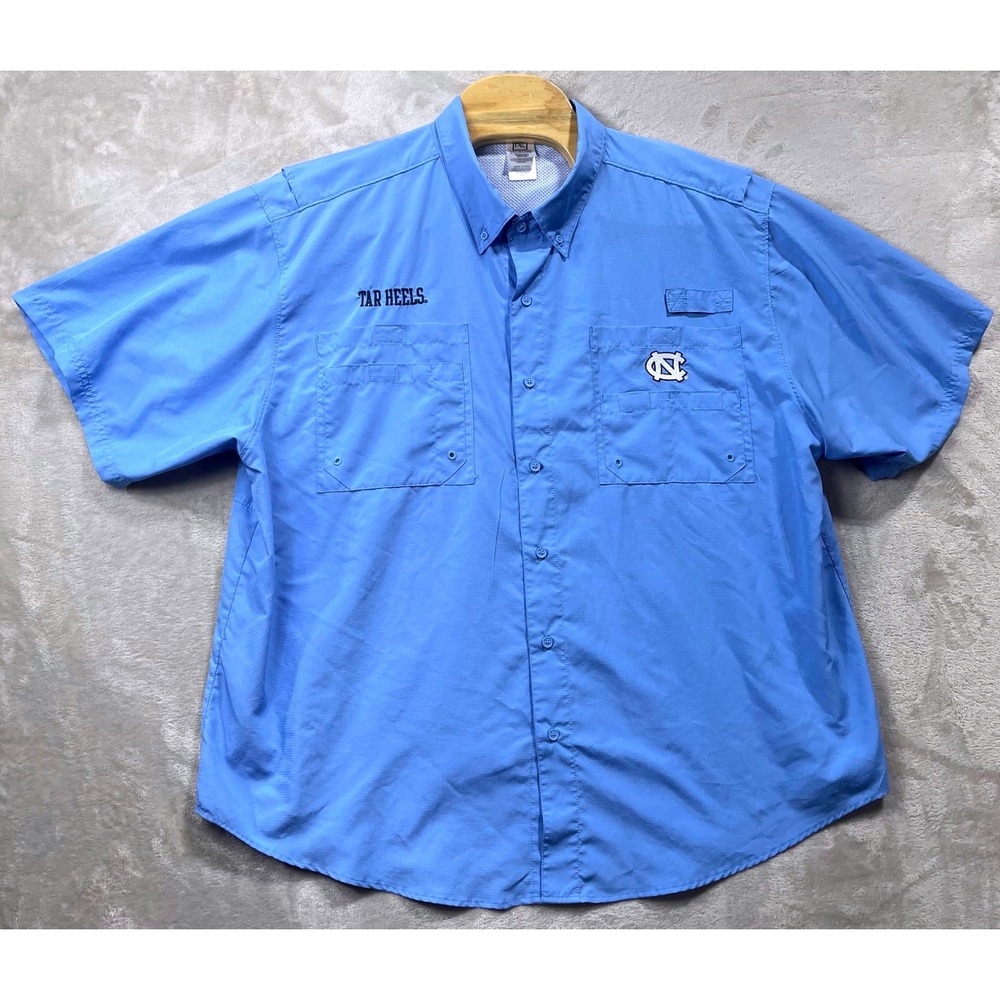 Proedge UNC Tar Heels Button Down Shirt Mens 2XL Blue‎ Vented Fishing